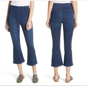 Free People Flare Jeans Size 29 High Rise Cropped Boho
